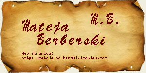 Mateja Berberski vizit kartica